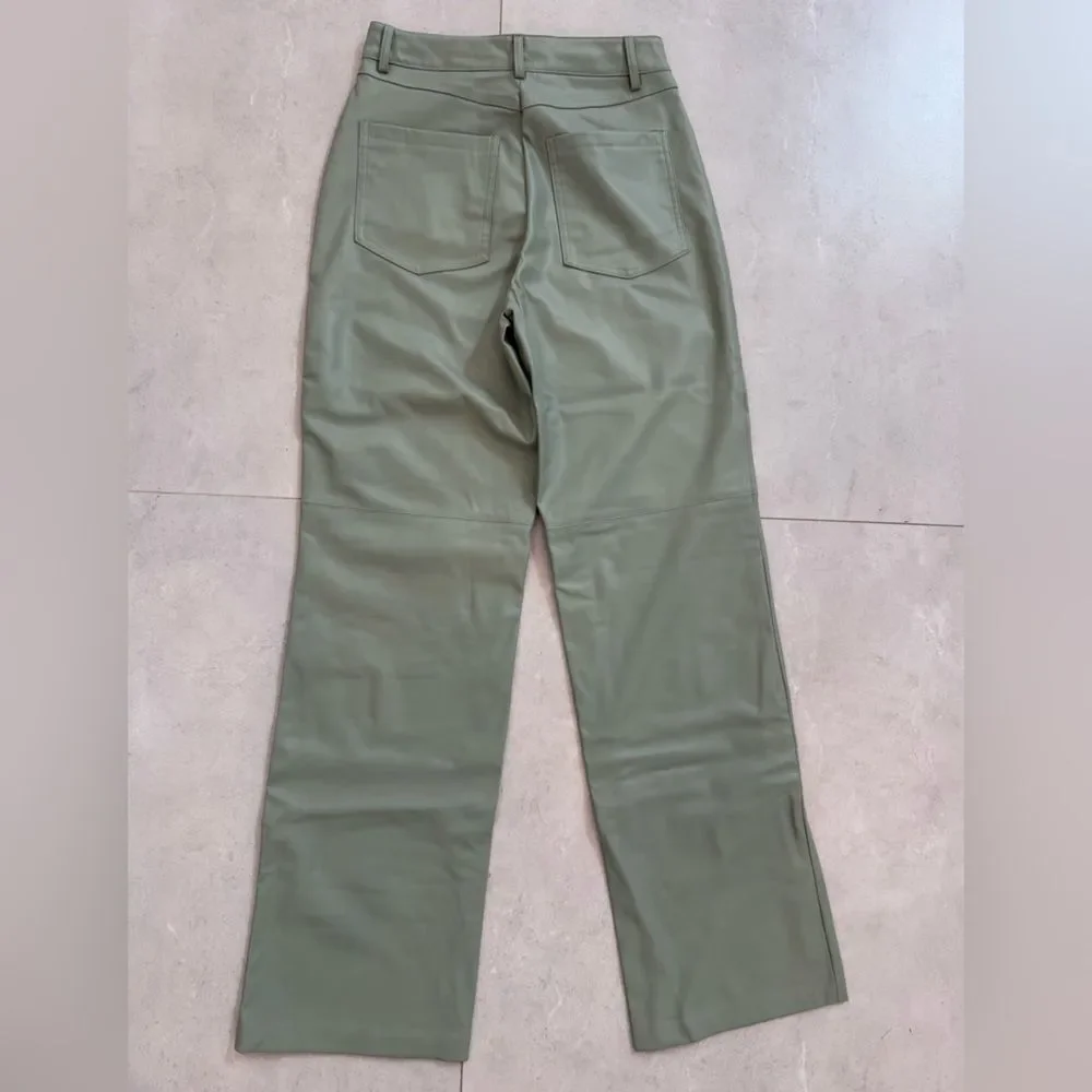 NWOT ZARA FAUX LEATHER STRAIGHT LEG PANTS - Picture 6 of 9